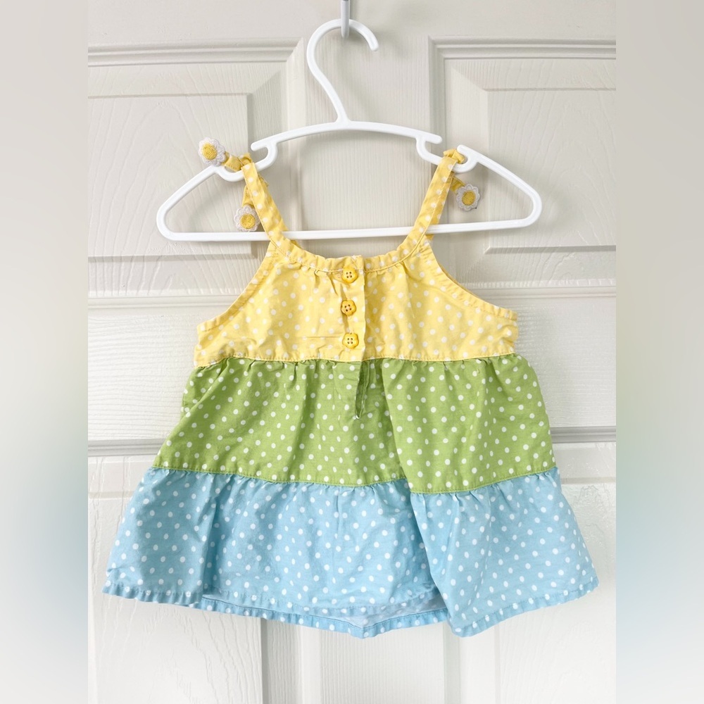 Gymboree Yellow, Green, and Blue Polka Dot Tank Top